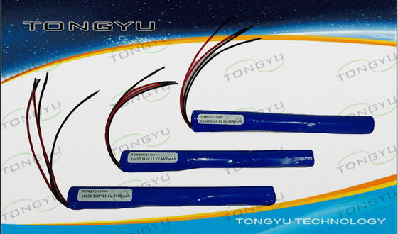 11.1V 3400mAh Lithium Ion Rechargeable Batteries For 1-3W Led Strip Lights / Solar Lights