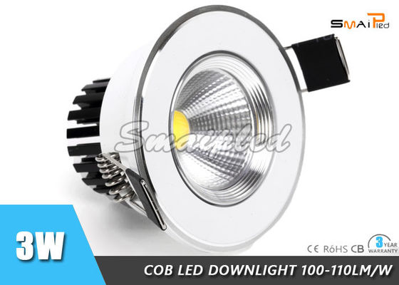 Aluminum 3w LED Ceiling Downlights , CE C-Tick Recessed COB LED Downlight