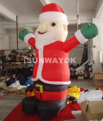 Santa Claus Jr Inflatable Advertising Model With LED Light / Christmas Celebrations