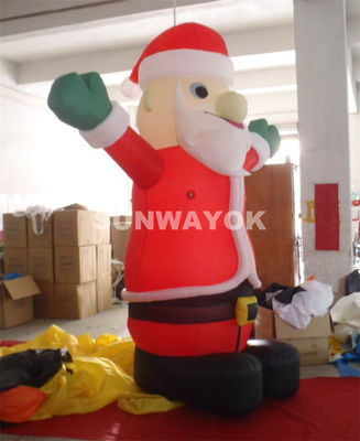 Santa Claus Jr Inflatable Advertising Model With LED Light / Christmas Celebrations