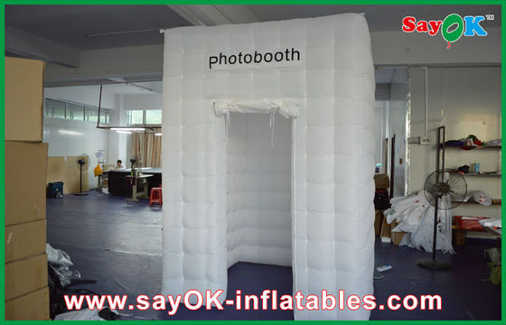 2.6m Height White Quadrate Strong Oxford Cloth Photobooth With LED Light